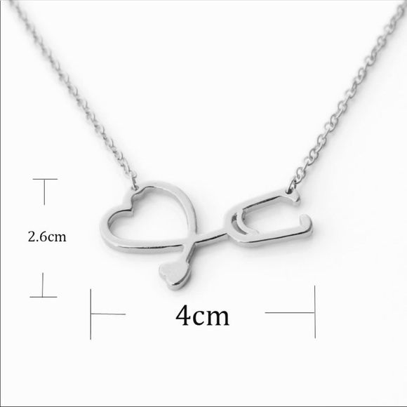 (B1) Gunmetal Stethoscope Necklace - Picture 2 of 3